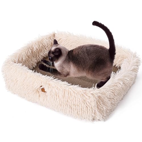 PETCUTE Katzenkratz-Lounge,Katze Kratzbrett mit Abnehmbarem Doppelseitig Karton,Reversible Katze Kratzpad mit Anti-Rutsch-Boden,Katzenkratzbox für Möbelschutz,für Katzen zum Ausruhen und Spielen,Rosa PETCUTE Katzenkratz-Lounge,Katze Kratzbrett mit Abnehmbarem Doppelseitig Karton,Reversible Katze Kratzpad mit Anti-Rutsch-Boden,Katzenkratzbox für Möbelschutz,für Katzen zum Ausruhen und Spielen,Rosa von PETCUTE
