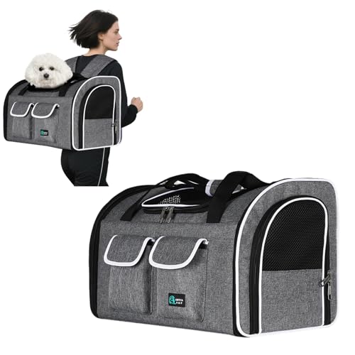 PETCUTE Katzenrucksack Hunderucksack für Katzen und Kleine Hunde,Atmungsaktiv Haustier Rucksack Katzentransportbox mit Herausnehmbarer Matte,Faltbar Katzentasche,Multifunktionales Transportbox Hund von PETCUTE