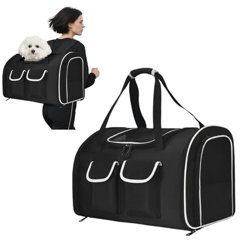 PETCUTE Katzenrucksack Hunderucksack für Katzen und Kleine Hunde,Atmungsaktiv Haustier Rucksack Katzentransportbox mit Herausnehmbarer Matte,Faltbar Katzentasche,Multifunktionales Transportbox Hund von PETCUTE