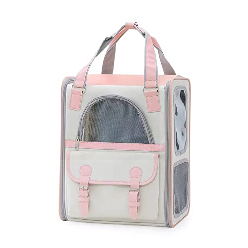 PETCUTE Katzenrucksack Hunderucksack für Katzen und Kleine Hunde,Atmungsaktive Haustier Hunde Katzen Rucksack mit Fenster und PVC Transparentes Fenster,Haustier Rucksack mit Taschen von PETCUTE