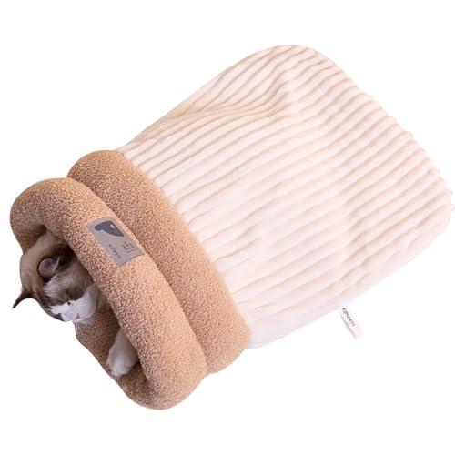 PETCUTE Katzenschlafsack,Warm Plüsch Winter-Haustierschlafsack für Katzen und Hunde,Waschbar Selbstwärmende Katzenbett,Geeignet für Kleine und Mittelgroße Katzen,Kuschelhöhle für Katzen,Welpen PETCUTE Katzenschlafsack,Warm Plüsch Winter-Haustierschlafsack für Katzen und Hunde,Waschbar Selbstwärmende Katzenbett,Geeignet für Kleine und Mittelgroße Katzen,Kuschelhöhle für Katzen,Welpen von PETCUTE