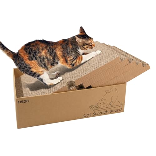 PETCUTE Kratzbrett Katze,Robuste Katzenkratzbox mit 5 Kratzbrettern,Wellpappe Recycelbar Katzenkratzbrett, Doppelseitige Kratzpappe für Katzen,Widerstandsfähig Katzen Kratzmöbel, 43x25.4x12.7cm PETCUTE Kratzbrett Katze,Robuste Katzenkratzbox mit 5 Kratzbrettern,Wellpappe Recycelbar Katzenkratzbrett, Doppelseitige Kratzpappe für Katzen,Widerstandsfähig Katzen Kratzmöbel, 43x25.4x12.7cm von PETCUTE