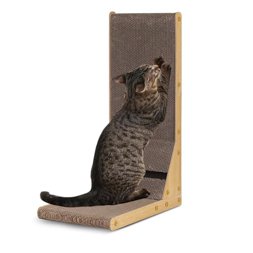 PETCUTE Kratzbrett Katzen, Hohe L förmige Kratzpappe für Katzen,Schutz Möbel Katze Kratzer Pad, Widerstandsfähig,Recycelbar Katzenkratzbrett mit Ballspielzeug für Wand und Ecke PETCUTE Kratzbrett Katzen, Hohe L förmige Kratzpappe für Katzen,Schutz Möbel Katze Kratzer Pad, Widerstandsfähig,Recycelbar Katzenkratzbrett mit Ballspielzeug für Wand und Ecke von PETCUTE