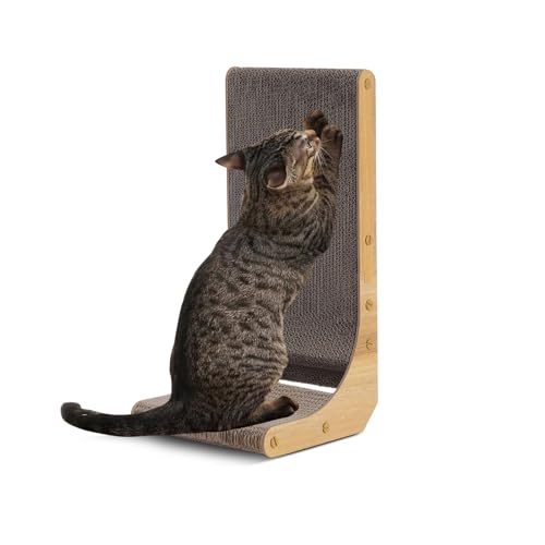 PETCUTE Kratzbrett Katzen, Hohe L förmige Kratzpappe für Katzen,Schutz Möbel Katze Kratzer Pad, Widerstandsfähig,Recycelbar Katzenkratzbrett mit Ballspielzeug für Wand und Ecke PETCUTE Kratzbrett Katzen, Hohe L förmige Kratzpappe für Katzen,Schutz Möbel Katze Kratzer Pad, Widerstandsfähig,Recycelbar Katzenkratzbrett mit Ballspielzeug für Wand und Ecke von PETCUTE