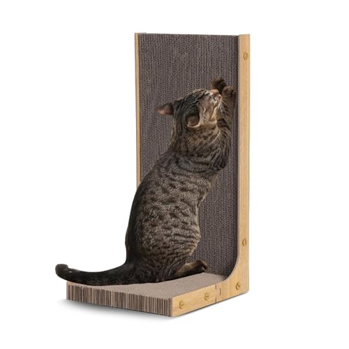 PETCUTE Kratzbrett Katzen, Hohe L förmige Kratzpappe für Katzen,Schutz Möbel Katze Kratzer Pad, Widerstandsfähig,Recycelbar Katzenkratzbrett mit Ballspielzeug für Wand und Ecke PETCUTE Kratzbrett Katzen, Hohe L förmige Kratzpappe für Katzen,Schutz Möbel Katze Kratzer Pad, Widerstandsfähig,Recycelbar Katzenkratzbrett mit Ballspielzeug für Wand und Ecke von PETCUTE