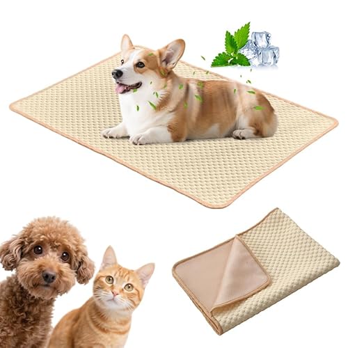 PETCUTE Kühlmatte für Hunde und Katzen,Sommer Selbstkühlende Hundematte für Drinnen, Draußen, Ungiftig Kühlkissen für Haustiere, Waschbar Hund Kältematte für Sofa, Kiste, Käfig,Nest,Auto,2XL von PETCUTE