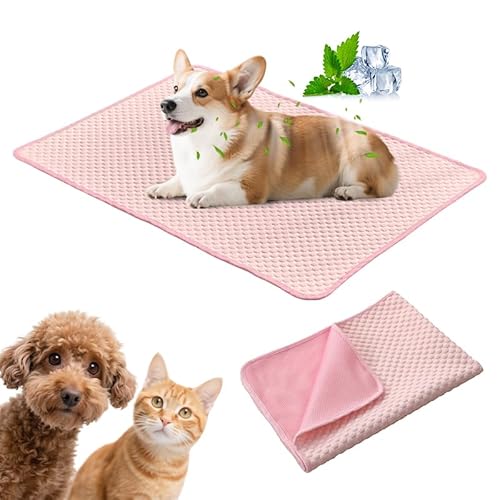 PETCUTE Kühlmatte für Hunde und Katzen,Sommer Selbstkühlende Hundematte für Drinnen, Draußen, Ungiftig Kühlkissen für Haustiere, Waschbar Hund Kältematte für Sofa, Kiste, Käfig,Nest,Auto,XL von PETCUTE