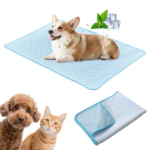 PETCUTE Kühlmatte für Hunde und Katzen,Sommer Selbstkühlende Hundematte für Drinnen, Draußen, Ungiftig Kühlkissen für Haustiere, Waschbar Hund Kältematte für Sofa, Kiste, Käfig,Nest,Auto,XL von PETCUTE