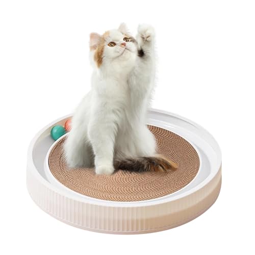 PETCUTE Ovale Kratzpappe für Katzen,Interaktives Kratzspielzeug für Katzen mit 2 Klingelballs,3 in 1 Wellpappe Kratzmatte Katze,Vollständig Trennbar,Kratzbretter Katze mit Trackball PETCUTE Ovale Kratzpappe für Katzen,Interaktives Kratzspielzeug für Katzen mit 2 Klingelballs,3 in 1 Wellpappe Kratzmatte Katze,Vollständig Trennbar,Kratzbretter Katze mit Trackball von PETCUTE