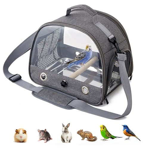 PETCUTE Papageien-Reisetasche mit Stehstange und Edelstahl-Tablett, Atmungsaktiv Tragetasche für Kleine Vögel, Reisetasche für Papageien, Sittiche, Kleine Haustier-Reisetasche für Reisen, Wandern PETCUTE Papageien-Reisetasche mit Stehstange und Edelstahl-Tablett, Atmungsaktiv Tragetasche für Kleine Vögel, Reisetasche für Papageien, Sittiche, Kleine Haustier-Reisetasche für Reisen, Wandern von PETCUTE