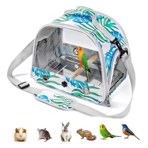 PETCUTE Papageien-Reisetasche mit Stehstange und Edelstahl-Tablett, Atmungsaktiv Tragetasche für Kleine Vögel, Reisetasche für Papageien, Sittiche, Kleine Haustier-Reisetasche für Reisen, Wandern PETCUTE Papageien-Reisetasche mit Stehstange und Edelstahl-Tablett, Atmungsaktiv Tragetasche für Kleine Vögel, Reisetasche für Papageien, Sittiche, Kleine Haustier-Reisetasche für Reisen, Wandern von PETCUTE