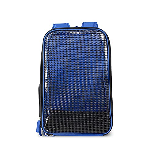 PETCUTE Hunderucksack,Katzenrucksack mit Mesh für kleine Hunde Katzen - Atmungsaktive Haustierträgertasche wasserdichte Geräumig Große Tragetasche für Reisen Airline Genehmigt Bis zu 15lbs Blau von PETCUTE