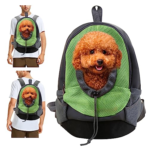 PETCUTE Hunderucksack für kleine Hunde - Hochwertiger Stoff, bequem & sicher, perfekt für Reisen, Wandern, Camping, Radfahren, Einkaufen, Bergsteigen, Besuche beim Tierarzt - Grün von PETCUTE