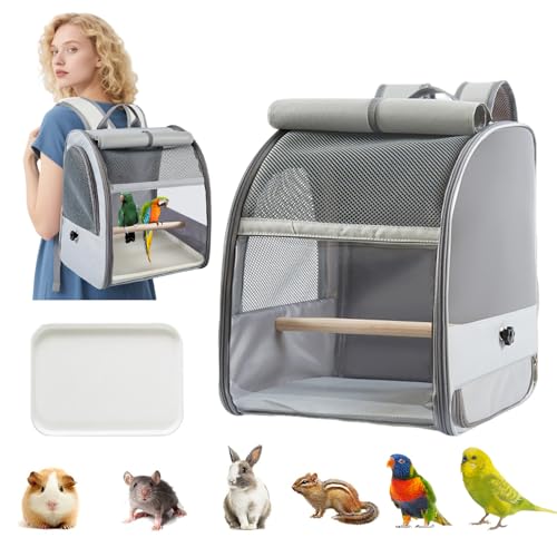 PETCUTE Rucksack für Vögel,Atmungsaktive Vogel Tragetasche mit Stehender Stange,Tragbarer Haustier-Transportkäfig mit Verbessertem Tablett,für Sittiche,Graupapageien, Caique, Senegal,Papageien PETCUTE Rucksack für Vögel,Atmungsaktive Vogel Tragetasche mit Stehender Stange,Tragbarer Haustier-Transportkäfig mit Verbessertem Tablett,für Sittiche,Graupapageien, Caique, Senegal,Papageien von PETCUTE