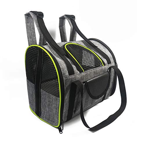 PETCUTE Hundetasche für Kleine Hunde Katzen Hundetragetasche Leicht Tragetasche Hund Katzenbox Flugzeug Handgepäck Grün von PETCUTE