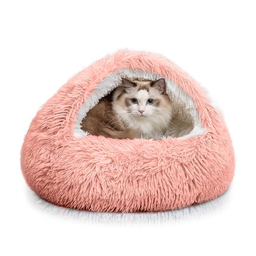 PETCUTE Rundes Katzenbett,Flauschiges Plüsch Haustierbett, Katzenhöhle mit Kapuze,Haustierkissen mit rutschfeste Unterseite,Waschbar Hundebett Welpenkissen für mittelgroße und Kleine Hunde PETCUTE Rundes Katzenbett,Flauschiges Plüsch Haustierbett, Katzenhöhle mit Kapuze,Haustierkissen mit rutschfeste Unterseite,Waschbar Hundebett Welpenkissen für mittelgroße und Kleine Hunde von PETCUTE