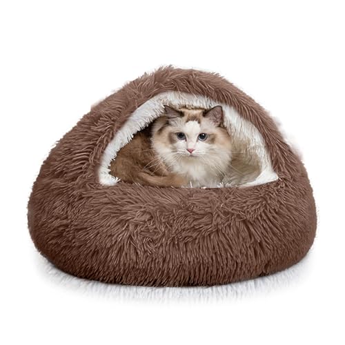 PETCUTE Rundes Katzenbett,Flauschiges Plüsch Haustierbett, Katzenhöhle mit Kapuze,Haustierkissen mit rutschfeste Unterseite,Waschbar Hundebett Welpenkissen für mittelgroße und Kleine Hunde PETCUTE Rundes Katzenbett,Flauschiges Plüsch Haustierbett, Katzenhöhle mit Kapuze,Haustierkissen mit rutschfeste Unterseite,Waschbar Hundebett Welpenkissen für mittelgroße und Kleine Hunde von PETCUTE