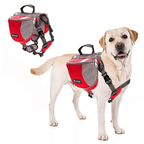 PETCUTE Satteltasche Hunderucksack für Mittlere Große Hunde, Haustier Einstellbare Satteltasche für Reisen Wandern Training, Reflektierende Wasserdicht Hund Reisen Wanderrucksack mit Griff PETCUTE Satteltasche Hunderucksack für Mittlere Große Hunde, Haustier Einstellbare Satteltasche für Reisen Wandern Training, Reflektierende Wasserdicht Hund Reisen Wanderrucksack mit Griff von PETCUTE