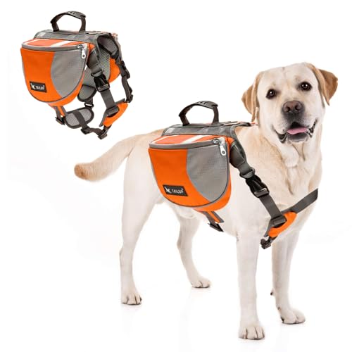 PETCUTE Satteltasche Hunderucksack für Mittlere Große Hunde, Haustier Einstellbare Satteltasche für Reisen Wandern Training, Reflektierende Wasserdicht Hund Reisen Wanderrucksack mit Griff PETCUTE Satteltasche Hunderucksack für Mittlere Große Hunde, Haustier Einstellbare Satteltasche für Reisen Wandern Training, Reflektierende Wasserdicht Hund Reisen Wanderrucksack mit Griff von PETCUTE