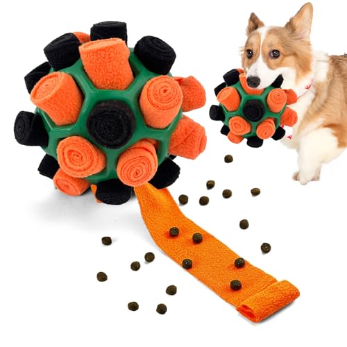 PETCUTE Schnüffelball für Hunde,Interaktives Hunde Schnüffelspielzeug,Intelligenzspielzeug für Hunde,Interaktives Hundespielzeug für Kleine Mittelgroße Hunde Spielzeug,Sicher und Ungiftig von PETCUTE