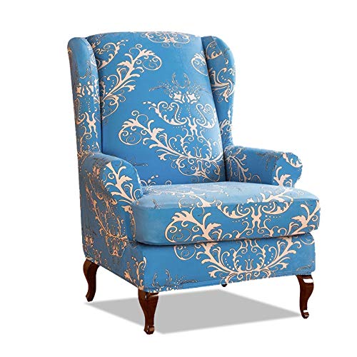 PETCUTE Sesselbezüge Ohrensessel Bezug Stretch Sesselbezug für Ohrenbackensessel Husse Passt Perfek für Ohrensessel mit Muster Blumen Blau PETCUTE Sesselbezüge Ohrensessel Bezug Stretch Sesselbezug für Ohrenbackensessel Husse Passt Perfek für Ohrensessel mit Muster Blumen Blau von PETCUTE