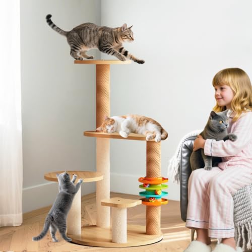PETCUTE Süß Kratzbaum für Katzen mit Plüschbällen,Katzenbaum Stabil mit Sisalsäulen,Plattformen,Gemütliche Liegefläche & Höhle, für kleine & große Katzen PETCUTE Süß Kratzbaum für Katzen mit Plüschbällen,Katzenbaum Stabil mit Sisalsäulen,Plattformen,Gemütliche Liegefläche & Höhle, für kleine & große Katzen von PETCUTE