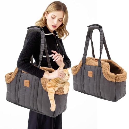 PETCUTE Tragetasche Hund und Katzen,Faltbare Warm Hundetragetasche Schultertasche mit Sicherheitshaken,Kopf heraus Welpentasche für Kleine Hunde Welpen Katzen PETCUTE Tragetasche Hund und Katzen,Faltbare Warm Hundetragetasche Schultertasche mit Sicherheitshaken,Kopf heraus Welpentasche für Kleine Hunde Welpen Katzen von PETCUTE