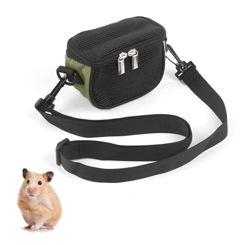 PETCUTE Tragetasche für Hamster,Tragbare Meerschweinchen-Tragetasche mit Herausnehmbare Matte,Schultergurt,Atmungsaktive Handtasche für Rennmäuse, Mäuse, Ratten, Hasen, Eichhörnchen,Kätzchen von PETCUTE
