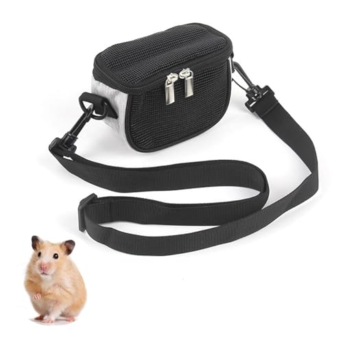 PETCUTE Tragetasche für Hamster,Tragbare Meerschweinchen-Tragetasche mit Herausnehmbare Matte,Schultergurt,Atmungsaktive Handtasche für Rennmäuse, Mäuse, Ratten, Hasen, Eichhörnchen,Kätzchen von PETCUTE