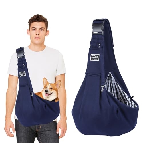 PETCUTE Hundetragetasche,Transporttasche für Hunde und Kleine Haustiere bis 7.5 kg,Tragetuch Hund mit Verstellbare Sicherer Schultergurt,Fronttasche für Spaziergänge im Freien,Blau PETCUTE Hundetragetasche,Transporttasche für Hunde und Kleine Haustiere bis 7.5 kg,Tragetuch Hund mit Verstellbare Sicherer Schultergurt,Fronttasche für Spaziergänge im Freien,Blau von PETCUTE