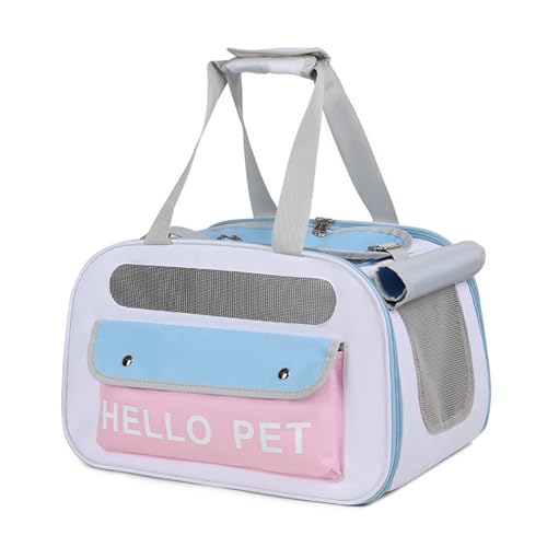 PETCUTE Transporttasche Katze und Hund,Faltbare Hundetasche Katzentransportbox mit Herausnehmbarer Matte,Atmungsaktive Hundetragetasche,Transportbox für Haustiere mit Atmungsaktivem Netz und Taschen von PETCUTE