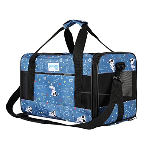 PETCUTE Transporttasche für Katzen und Hunde,Faltbar Hundetransportbox Katzentransportbox mit Schultergurt,Airline Zugelassen,Atmungsaktives Katzentasche Hunde transportbox mit Abnehmbar Matte,M von PETCUTE