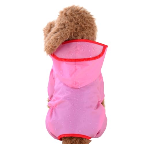 PETCUTE Wasserdichter Hund Regenmantel,Einstellbare Regenjacke mit Kapuze für Kleine, mittelgroße und große Hunde, Hundeponcho mit Elastische Manschetten und Traktionsloch,Rosa,S PETCUTE Wasserdichter Hund Regenmantel,Einstellbare Regenjacke mit Kapuze für Kleine, mittelgroße und große Hunde, Hundeponcho mit Elastische Manschetten und Traktionsloch,Rosa,S von PETCUTE