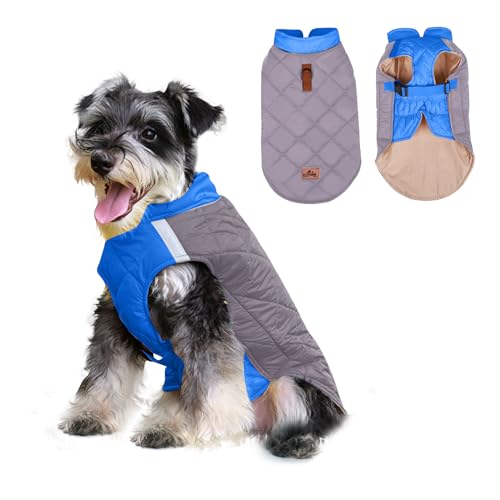 PETCUTE Wasserdichter Hundemantel, Hundejacke Winter Winddichter Hund Warm Kleidung für Mittelgroße bis Große Hunde,Hunde Mantel mit Sicheren Reflexstreifen,Regenmantel Hund mit Geschirrloch von PETCUTE