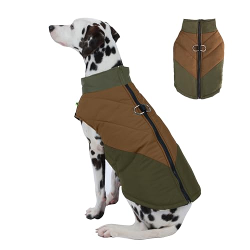 PETCUTE Wasserdichter Hundemantel,Warme Jacke für Haustiere,Winddichte Hundekleidung für kaltes Wetter Outfit mit Geschirr D-Snap,Winterweste für mittelgroße Hunde,Leicht zu Tragen von PETCUTE