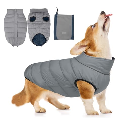PETCUTE Wasserdichter Hundemantel Hundepullover mit D-Ringen,Reversible Warme Hunde Winterjacke mit Reißverschluss, Reflektierende Welpenjacke für kleine mittlere große Hunde PETCUTE Wasserdichter Hundemantel Hundepullover mit D-Ringen,Reversible Warme Hunde Winterjacke mit Reißverschluss, Reflektierende Welpenjacke für kleine mittlere große Hunde von PETCUTE