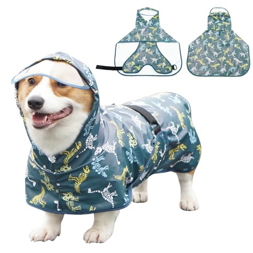 PETCUTE Wasserdichter Hunderegenmantel,Verstellbare Regenjacke Hund mit Transparenter Kapuze,Leinenlöchern,Winddicht und Leicht,Regenmantel Hund für Kleine, mittlere und große Hunde PETCUTE Wasserdichter Hunderegenmantel,Verstellbare Regenjacke Hund mit Transparenter Kapuze,Leinenlöchern,Winddicht und Leicht,Regenmantel Hund für Kleine, mittlere und große Hunde von PETCUTE