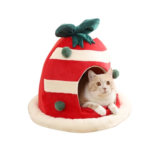 PETCUTE Weihnachtsbox Katzenbett,Weihnachts-Katzenhaus mit Rutschfester Unterseite,Warme Katzenhaus Indoor mit Abnehmbares und Waschbares Kissen,Katzen Höhle Bett Party Dekorationen für Kätzchen PETCUTE Weihnachtsbox Katzenbett,Weihnachts-Katzenhaus mit Rutschfester Unterseite,Warme Katzenhaus Indoor mit Abnehmbares und Waschbares Kissen,Katzen Höhle Bett Party Dekorationen für Kätzchen von PETCUTE