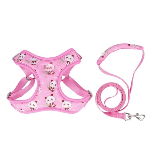 PETDOORIE Verstellbares Hundegeschirr und Leine, kein Ziehen, weich, mit atmungsaktivem Netzgewebe, mit niedlichem Aufdruck, passend für kleine, mittelgroße und große Hunde, Rosa, Größe L PETDOORIE Verstellbares Hundegeschirr und Leine, kein Ziehen, weich, mit atmungsaktivem Netzgewebe, mit niedlichem Aufdruck, passend für kleine, mittelgroße und große Hunde, Rosa, Größe L von PETDOORIE