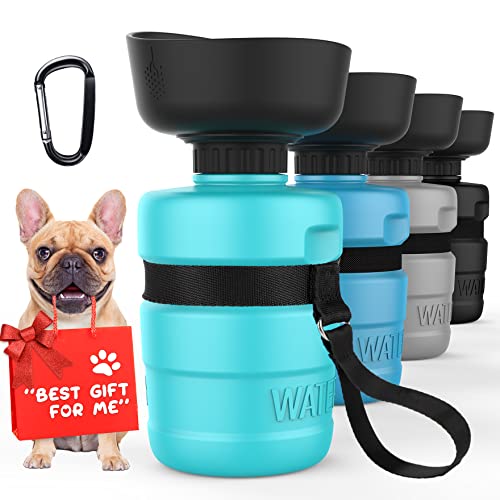 PETDOTT Haustier-Wasserflasche für Hunde, Hunde-Wasserflasche faltbar, Hunde-Reise-Wasserflasche, Hunde-Wasserspender, leicht & praktisch für Reisen, BPA-frei (510 ml, hellblau) von PETDOTT
