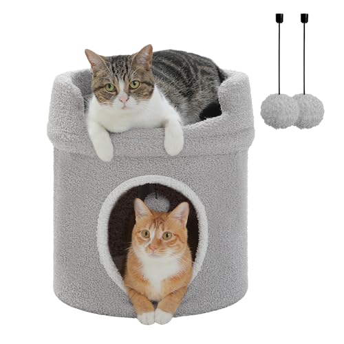 PETEPELA Katzenbetten für Hauskatzen, kleines, niedliches Baumhaus mit abnehmbarem Katzenbett, Höhlenkatzenversteck für den Innenbereich, Zubehör, 50,8 x 50,8 x 40,6 cm, Grau PETEPELA Katzenbetten für Hauskatzen, kleines, niedliches Baumhaus mit abnehmbarem Katzenbett, Höhlenkatzenversteck für den Innenbereich, Zubehör, 50,8 x 50,8 x 40,6 cm, Grau von PETEPELA