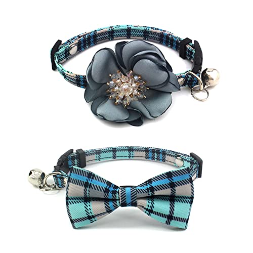PETFAVORITES Hundehalsband mit Blumenmuster, für kleine Hunde, Mädchen und Katzen, 2 Stück, niedliches Blumenmuster und kariert, Welpenhalsbänder mit abnehmbarer Fliege und luxuriösem Kristallstempel PETFAVORITES Hundehalsband mit Blumenmuster, für kleine Hunde, Mädchen und Katzen, 2 Stück, niedliches Blumenmuster und kariert, Welpenhalsbänder mit abnehmbarer Fliege und luxuriösem Kristallstempel von PETFAVORITES