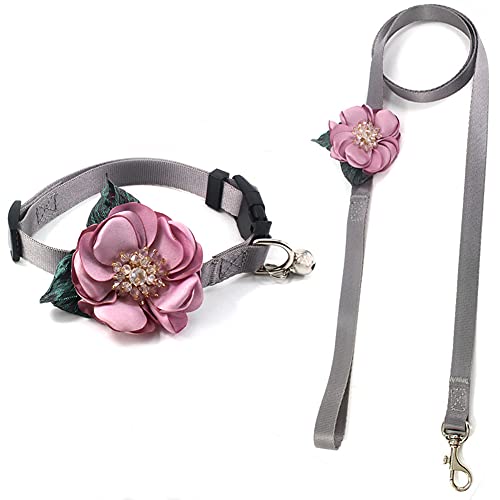 PETFAVORITES XS Hundehalsband für Mädchen, abnehmbares Blumen-Katzenhalsband mit schickem Kristall, Pistilen-Grünblattglocke, weiches Nylon für weibliche kleine Hunde (violettes Halsband und Leine PETFAVORITES XS Hundehalsband für Mädchen, abnehmbares Blumen-Katzenhalsband mit schickem Kristall, Pistilen-Grünblattglocke, weiches Nylon für weibliche kleine Hunde (violettes Halsband und Leine von PETFAVORITES