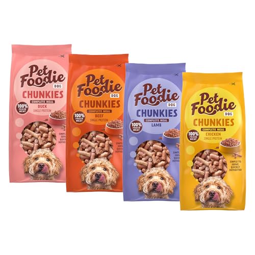 PetFoodie Barf für Hunde tiefgefroren - Chunkies Rind, Lamm, Ente - Tiefkühlfutter, Hundefutter - natürlich, glutenfrei, ohne Konservierungsstoffe & künstliche Farb- & Aromastoffe, 4x500g TK-Ware von PETFOODIE