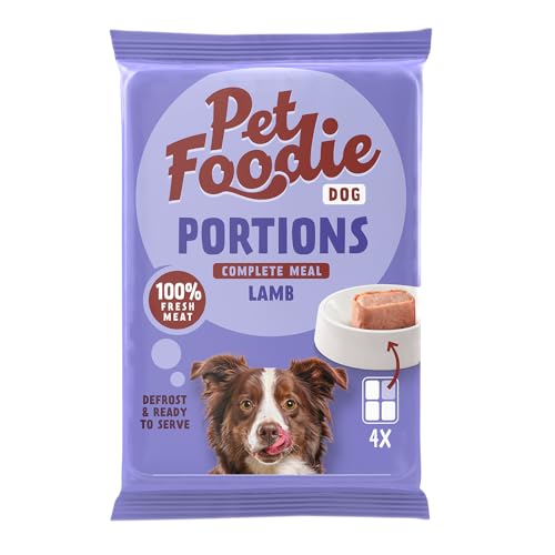 PetFoodie Barf tiefgefroren für Hunde - Portions Lamm - Tiefkühlfutter für kleine & mittelgroße Hunde - glutenfrei, ohne künstliche Farb-& Aromastoffe, einfach & schnell zu servieren 14x 4x60g TK-Ware von PETFOODIE