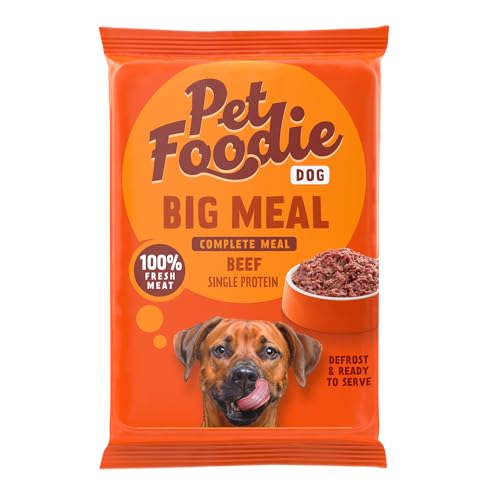 PetFoodie Barf tiefgefroren für große Hunde - Big Meal Rind – Tiefkühlfutter, Hundefutter, Single Protein, natürlich, ohne Konservierungsstoffe, künstliche Farb- & Aromastoffe, 8x400g TK-Ware von PETFOODIE