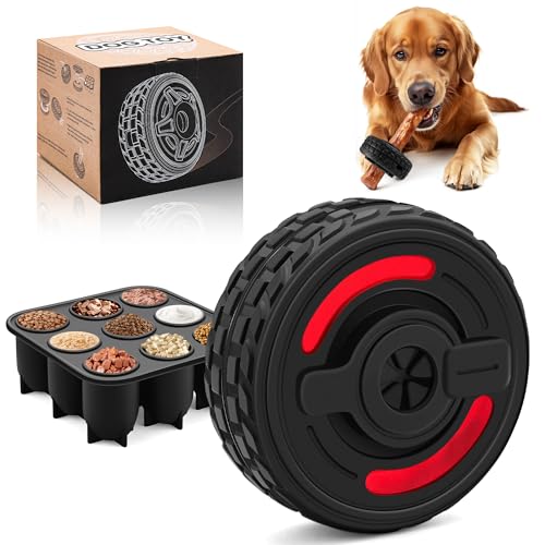 PETFROH 3-in-1 Hundespielzeug für Aggressive Kauer, Hundespielzeug aus Naturkautschuk, Leckerli Spender, Bully Stick Halter, Leckspielzeug mit Silikonform von PETFROH
