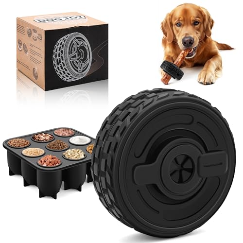 PETFROH 3-in-1 Hundespielzeug für Aggressive Kauer, Hundespielzeug aus Naturkautschuk, Leckerli Spender, Bully Stick Halter, Leckspielzeug mit Silikonform von PETFROH
