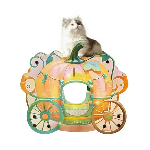 PETFROH Katzenkratzbrett, niedliche Kratzbretter für Indoor-Katzen, zweistöckiges Katzenhaus von PETFROH