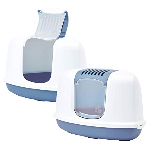 2er Sparpack Katzentoilette Eck-Toilette Nestor Corner Weiss-blau von PETGARD